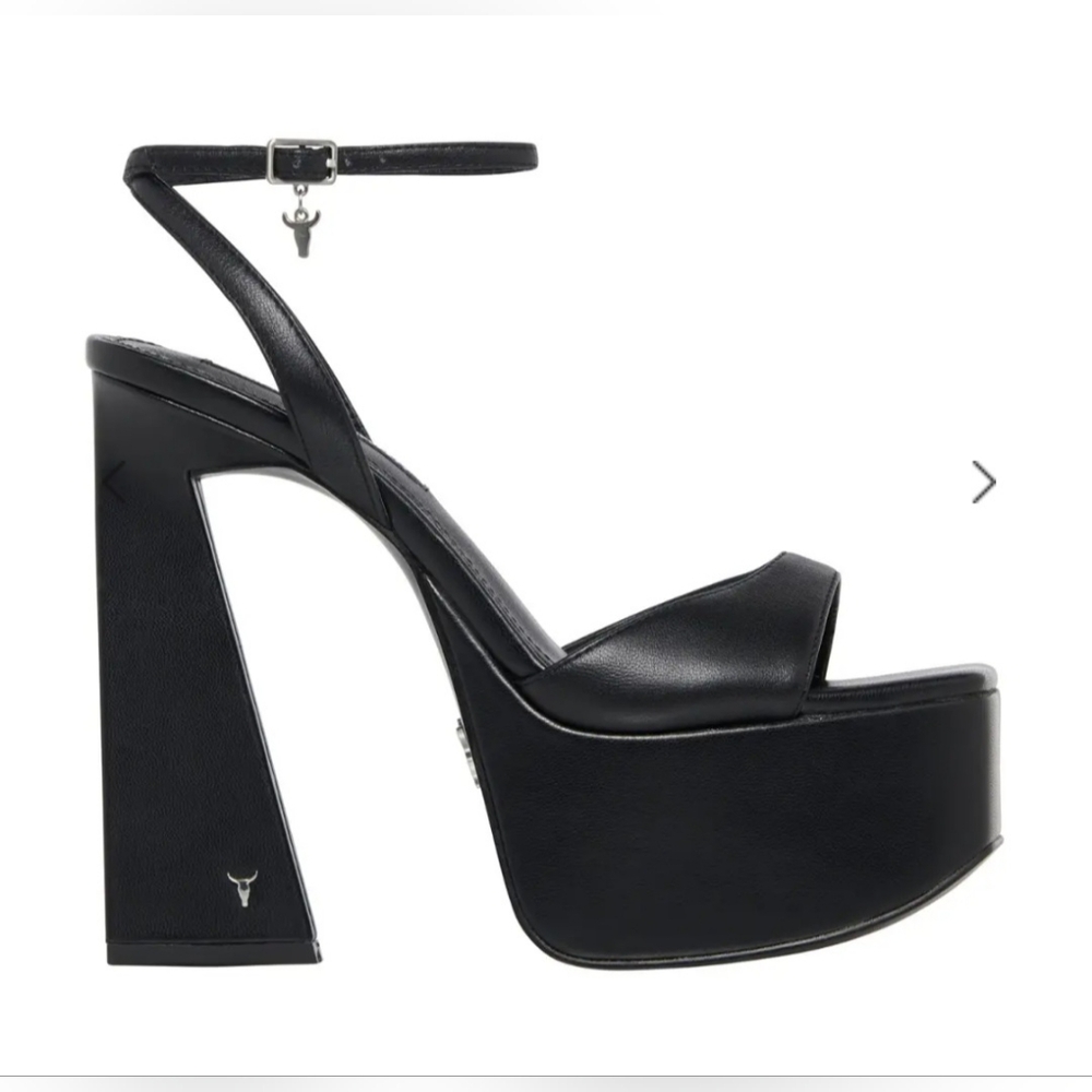 Windsor Smith Boulevard Black Leather Plataforms Heels (NWOT)